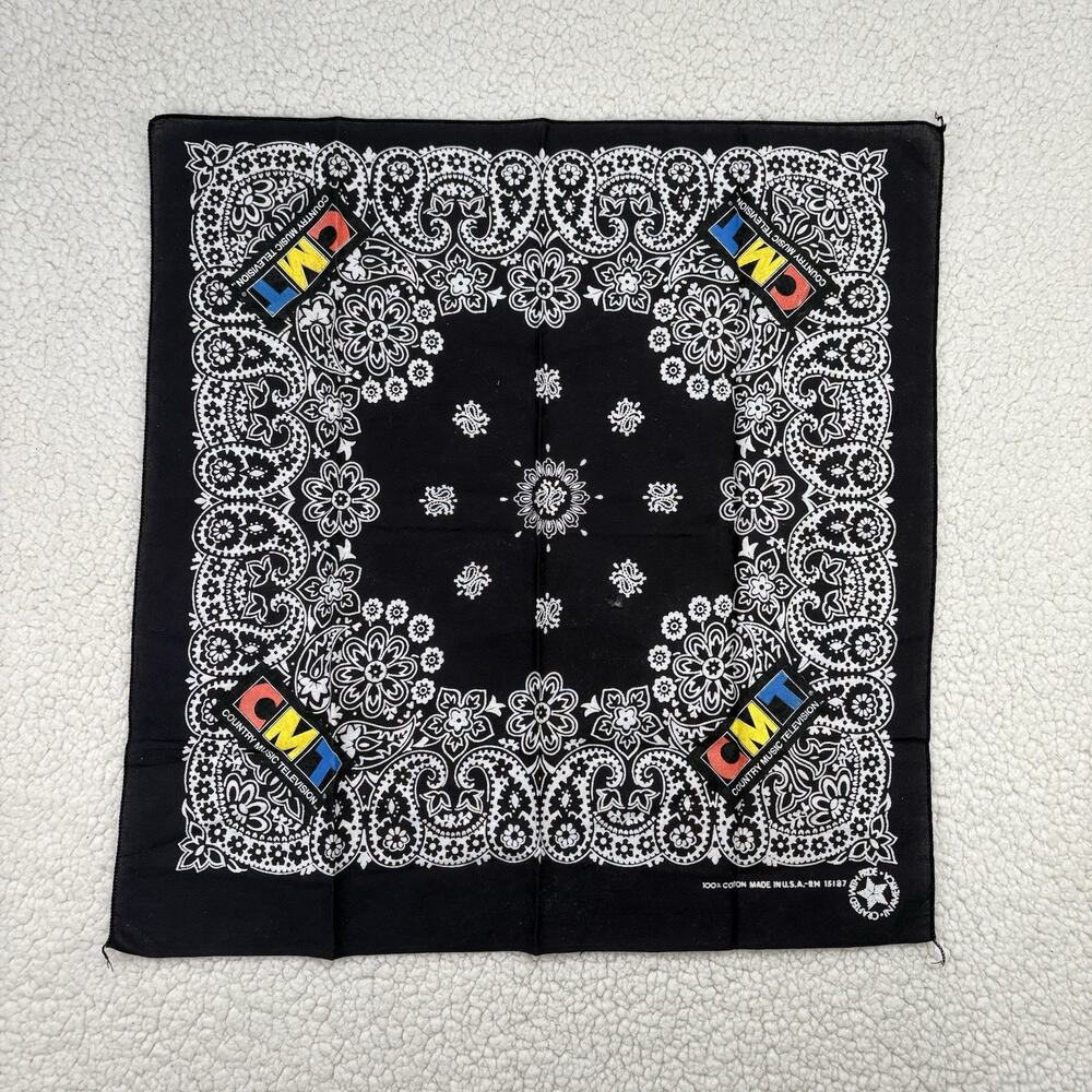 90s Y2K CMT Country Music‎ Television Video Banadana Scarf USA Vintage Cotton TV